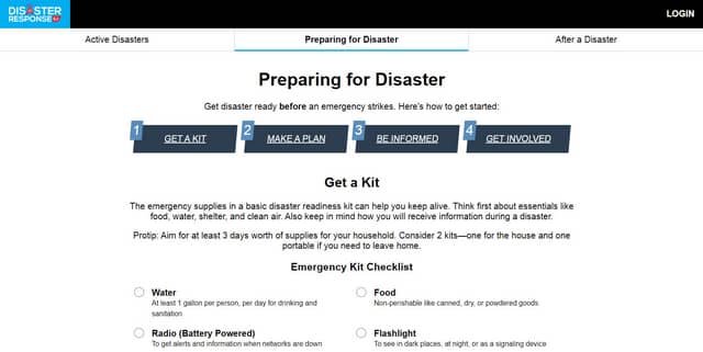 Screenshot of the Disaster Response SJ web app
